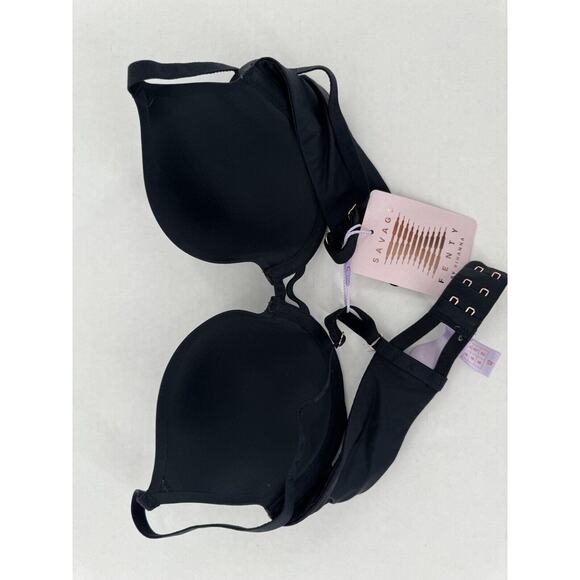Savage Fenty Xssence T-Shirt Bra Size 32B Black Sexy Cutout Underwire NWT - Picture 12 of 16